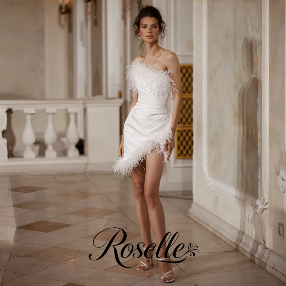 Wedding Qw - ROSELLE 미니 스트랩리스 시스 웨딩 드레스