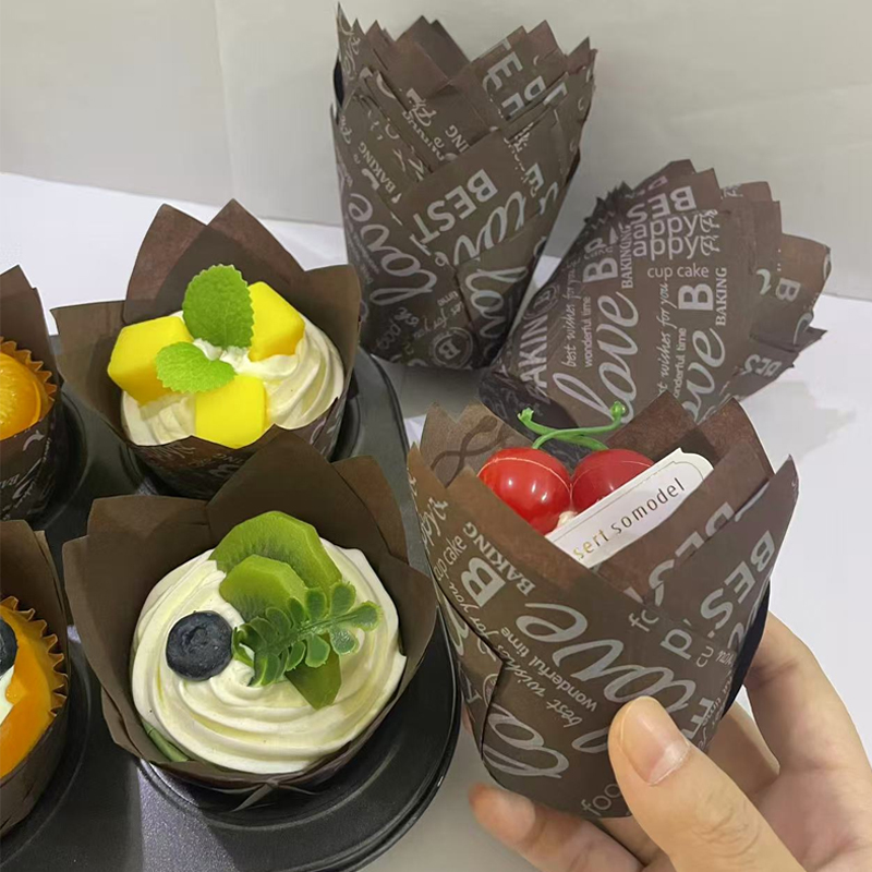 Wedding Cake Supply - 50개/100개 커피 테마 튤립 케이크 종이컵,