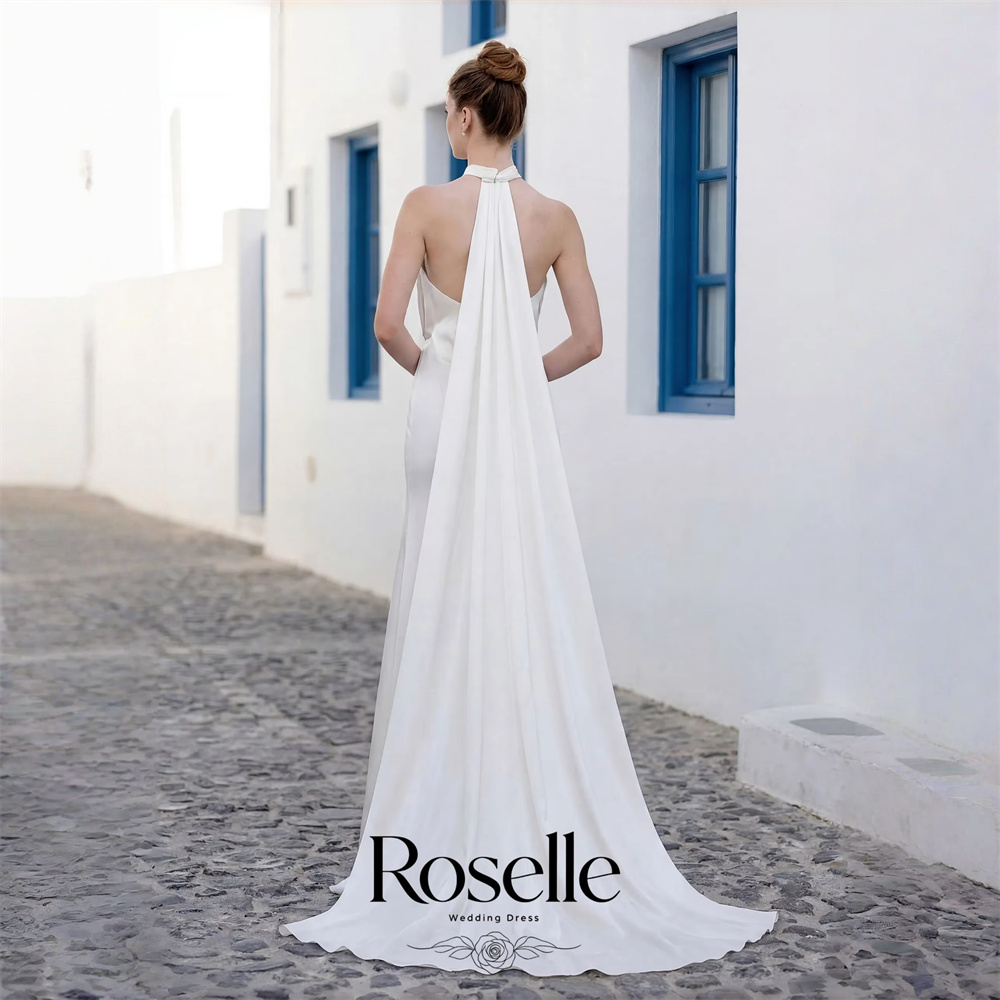 Wedding Qw - ROSELLE 홀터넥 민소매 머메이드 우아한 웨딩