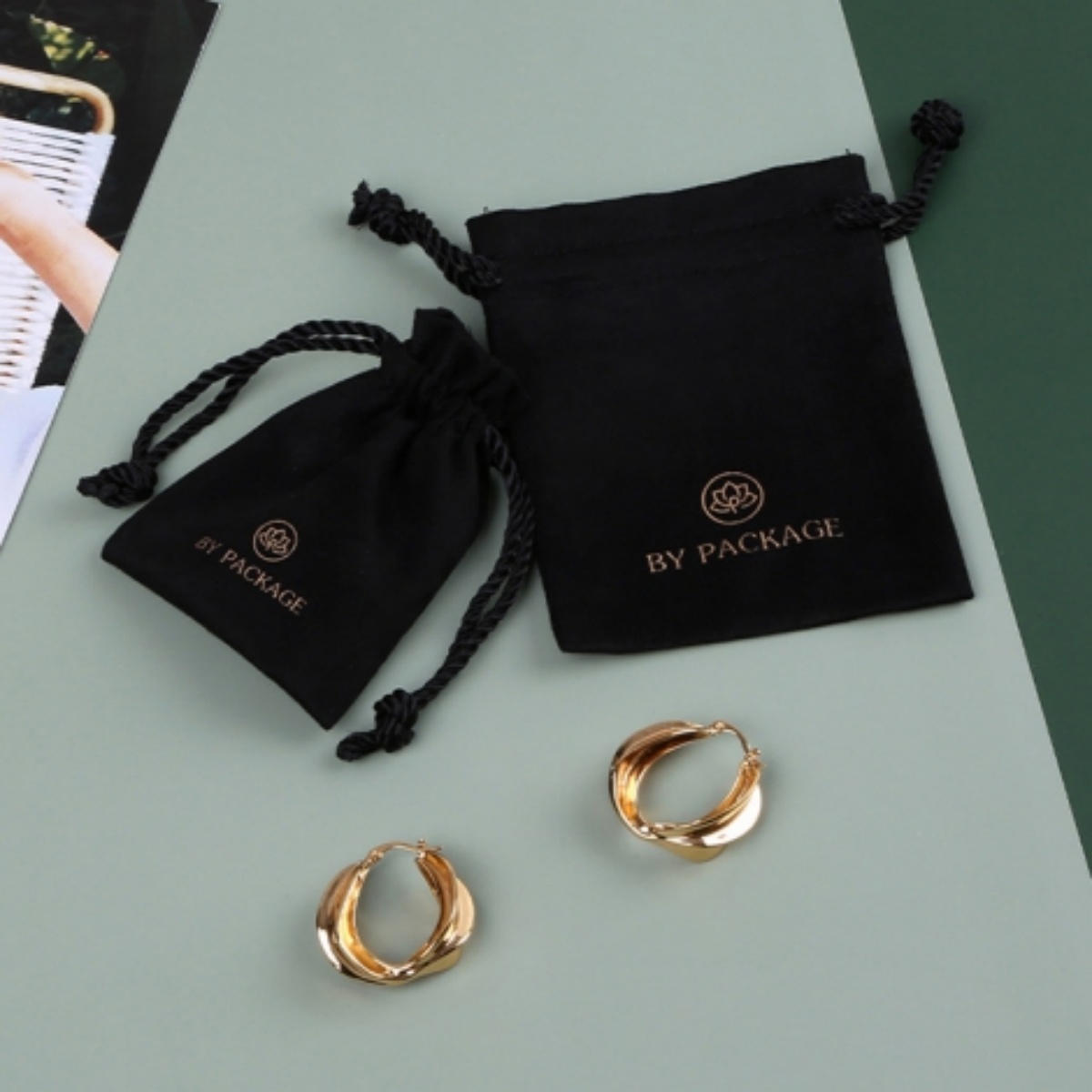 Wedding Package Gold - 50개 블랙 벨벳 타로 보관 가방