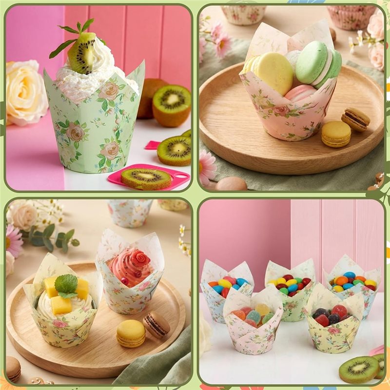 A11I 케이크 디저트 컵케이크 라이너, 꽃무늬 종이  - Wedding Cake Supply 리뷰 및 가격