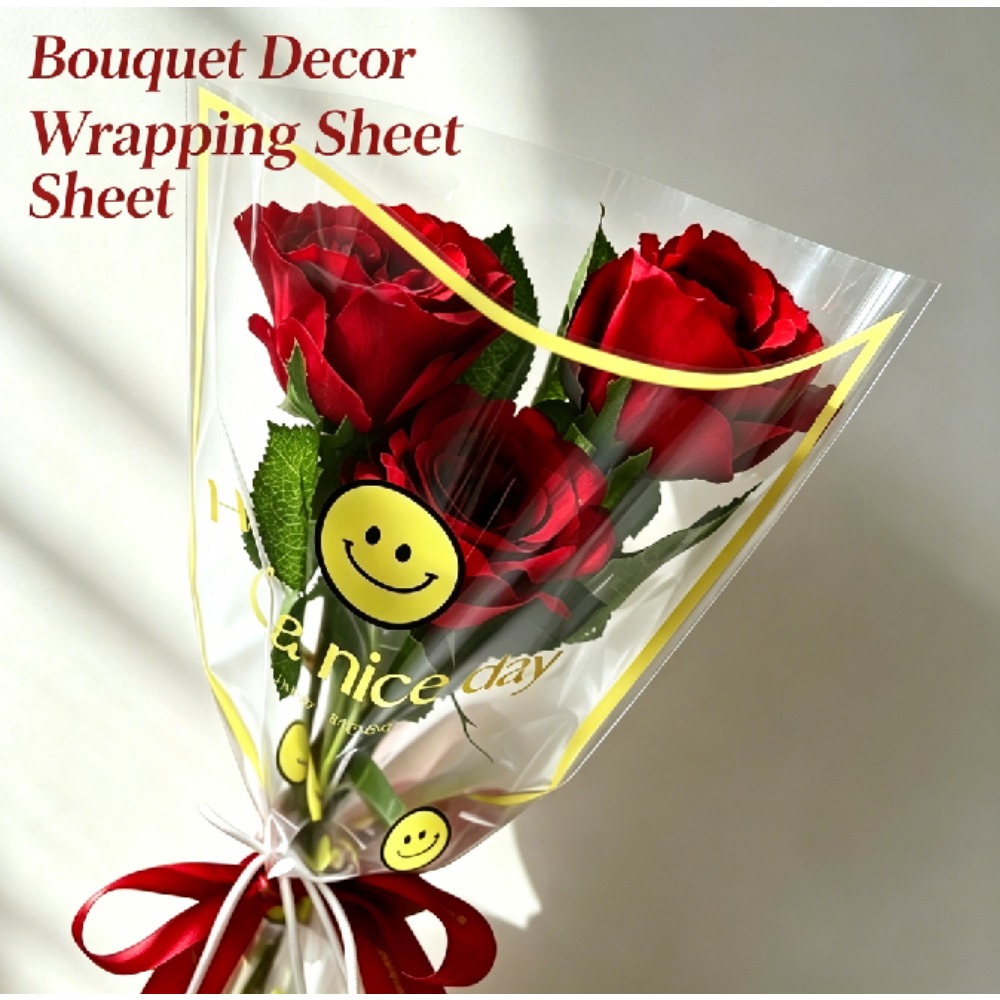 스마일리 멀티 플라워 꽃무늬 슬리브 DIY 선물 꽃다발 - Wedding Floral Supply 리뷰 및 가격