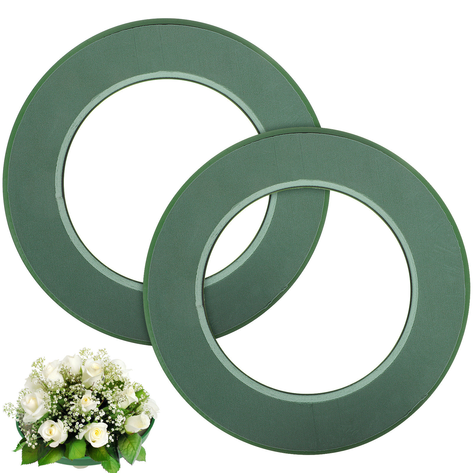 2개입 녹색 플로럴 폼 링, 습식 폼 블록, 흡착컵,  - Wedding Floral Supply 리뷰 및 가격