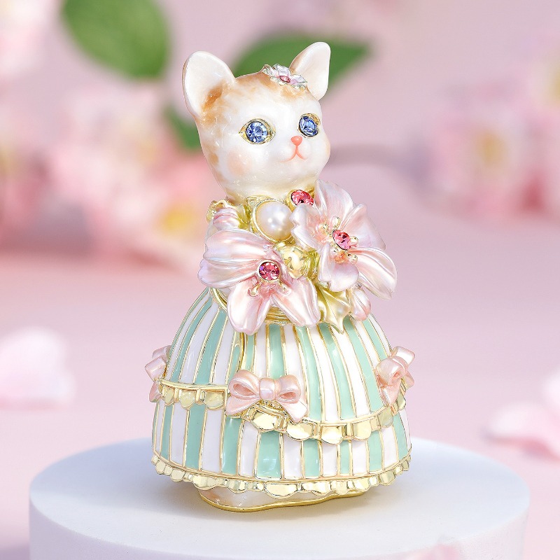 보석함 에나멜 컬러 크리에이티브 벚꽃 고양이 룰루 보석 - Wedding Lulu 리뷰 및 가격