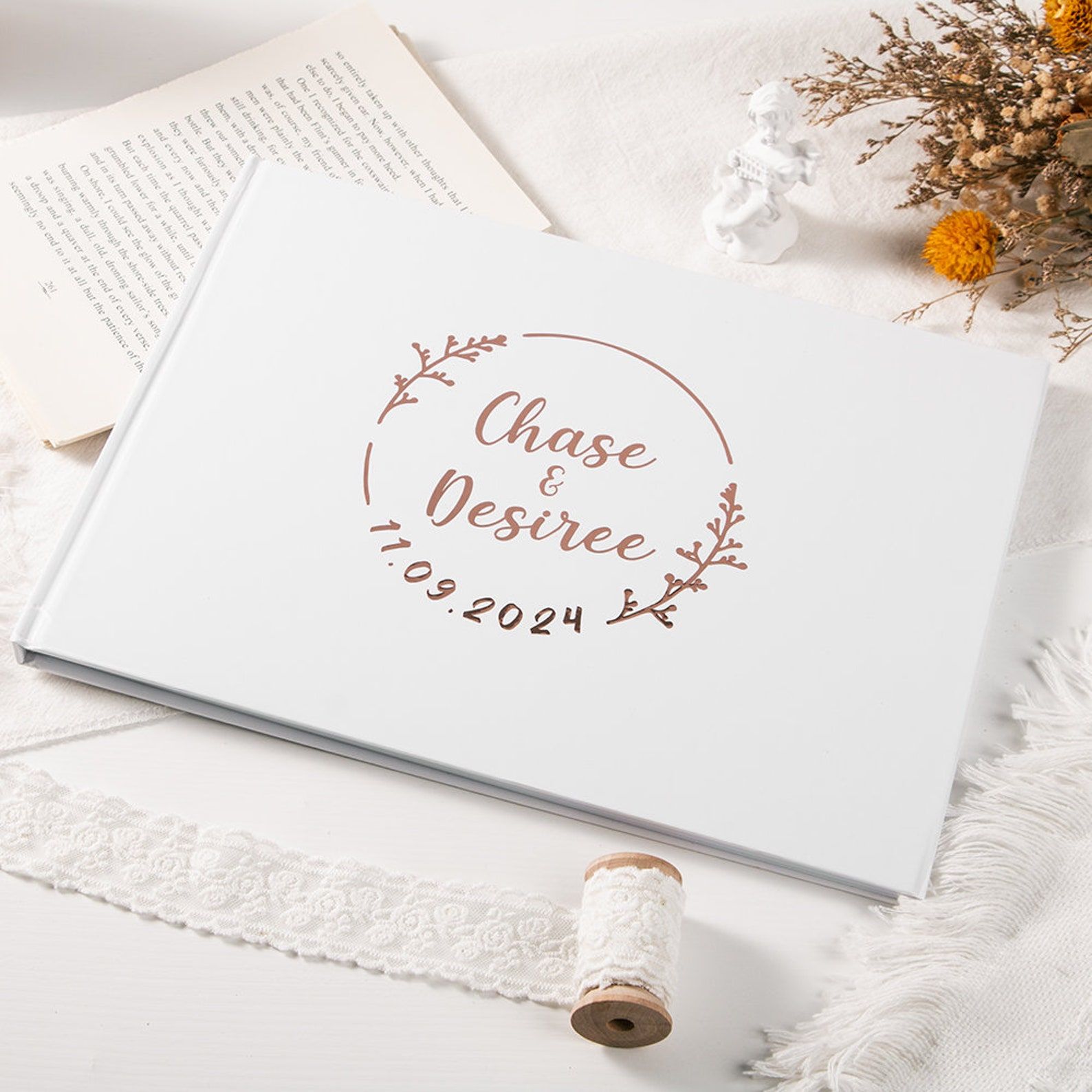사용자 정의 결혼식 방명록 개인화 된 방명록 로그인 약 - Wedding Supply List 리뷰 및 가격