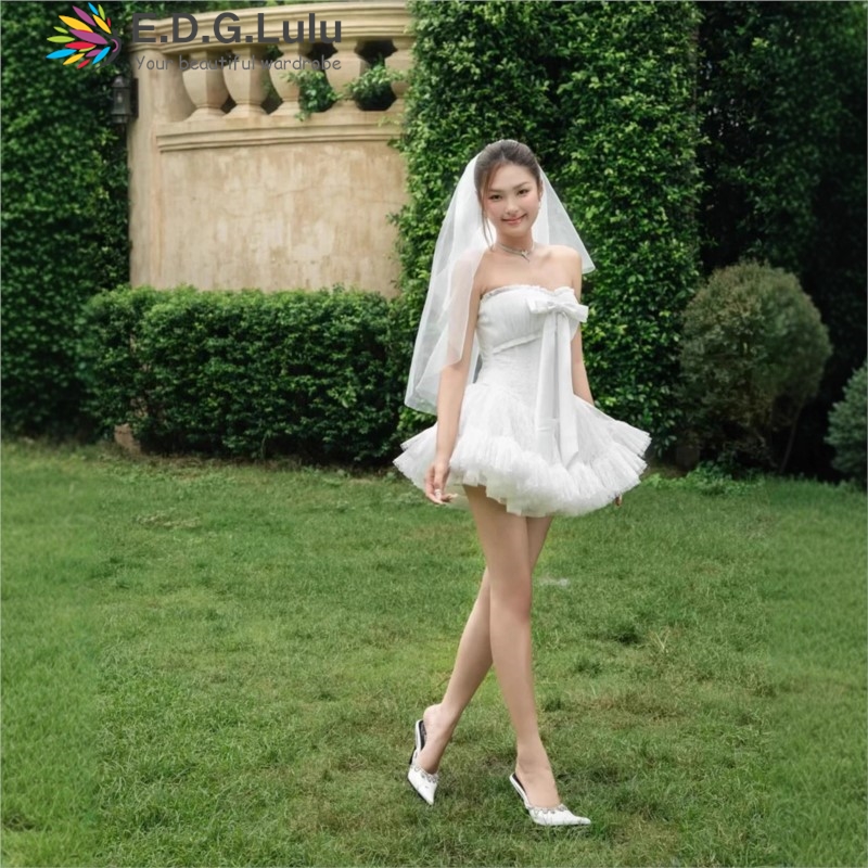 EDGLuLu Strapless Bow 우아한 파티 드 - Wedding Lulu 리뷰 및 가격