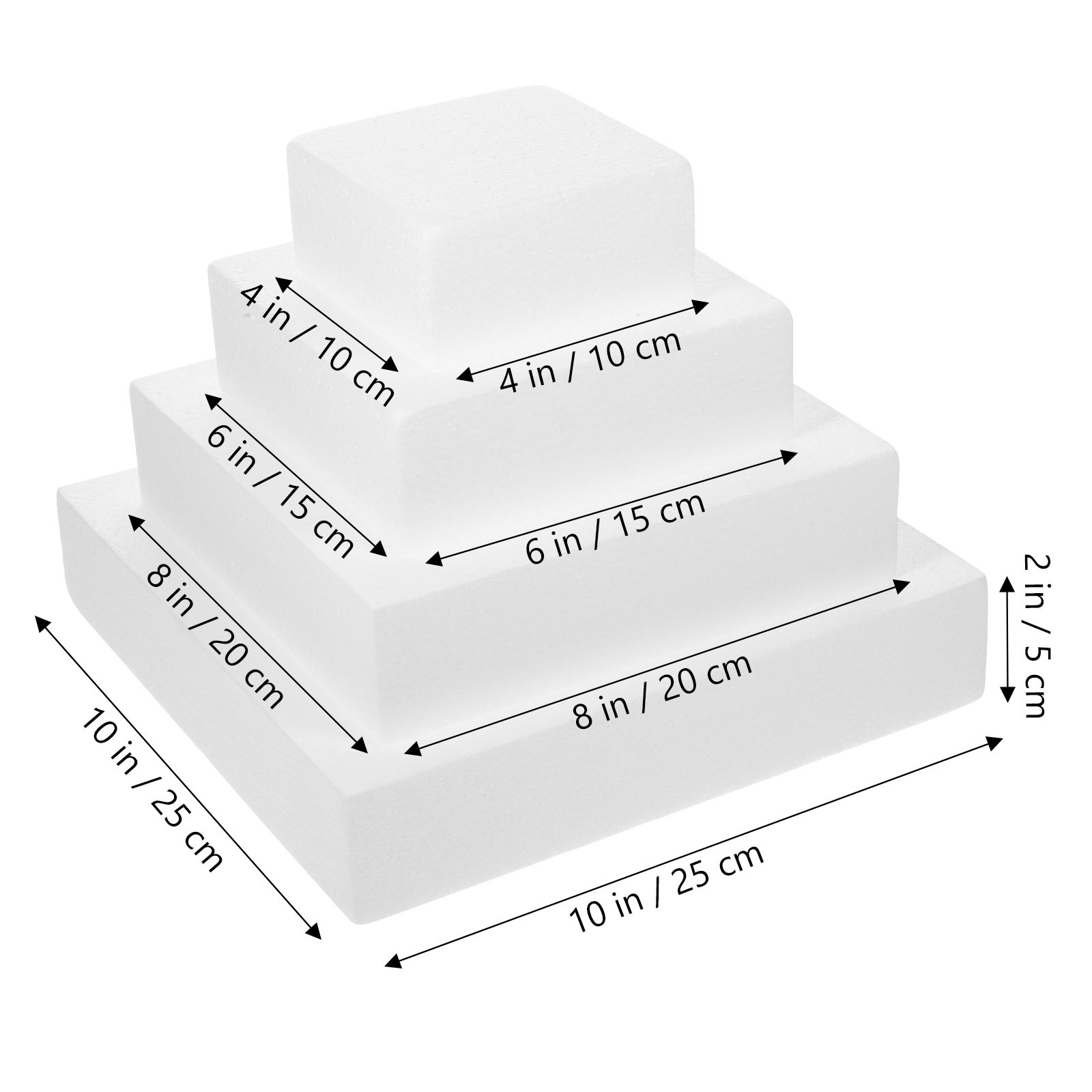 4개입 폼 케이크 모형, 큐브형 케이크 장식 연습용 모 - Wedding Cake Supply 리뷰 및 가격